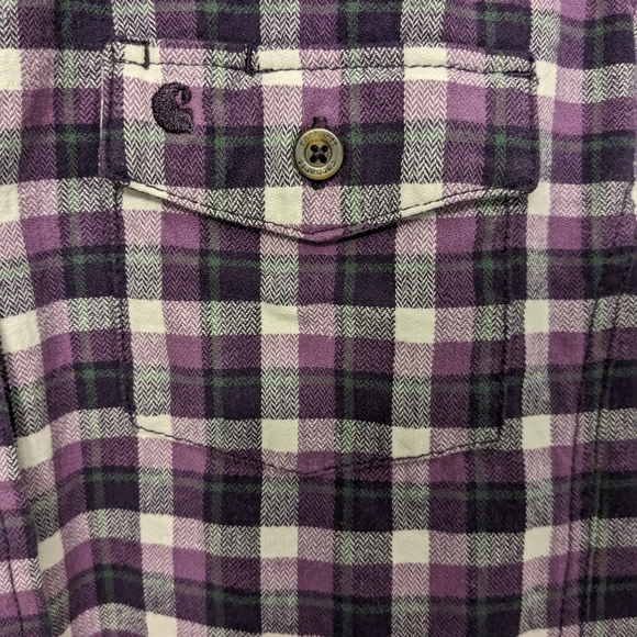 Carhartt Women's "Hamilton II" Flannel Button Down Shirt Size S in Purple - Picture 4 of 7